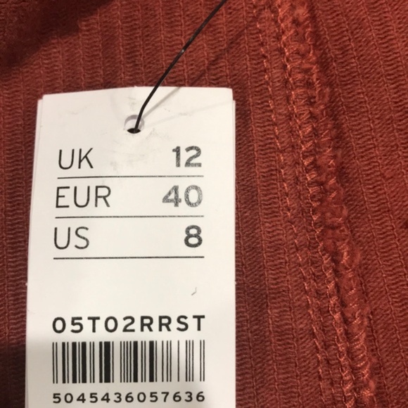 TOPSHOP Rust Corduroy Double Buckle Mini Skirt - Picture 7 of 7